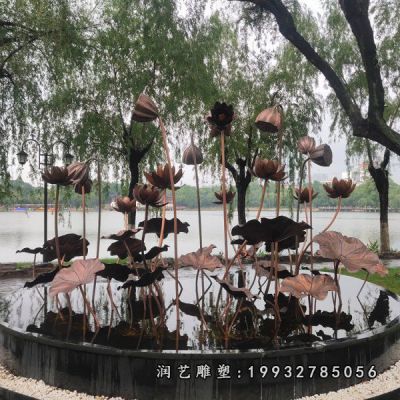 园林景观荷花铜雕