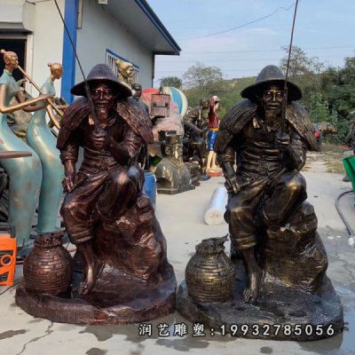 企业人物姜太公铜雕