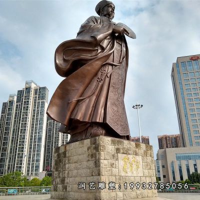 街道人物诸葛亮铜雕