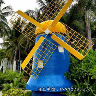 街道玻璃钢风车雕塑