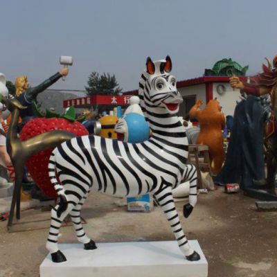 公司玻璃钢斑马雕塑