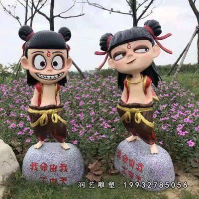 企业玻璃钢哪吒雕塑