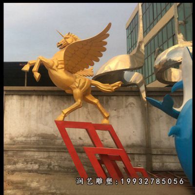 庭院不锈钢马动物雕塑