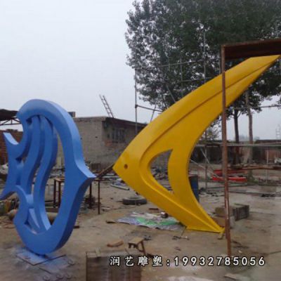 景区不锈钢动物鱼雕塑
