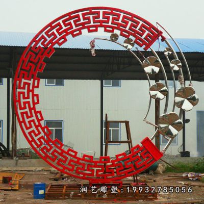 街道不锈钢圆环雕塑