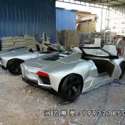 小区不锈钢景观车雕塑