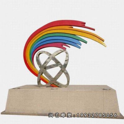 草坪不锈钢彩虹景观雕塑