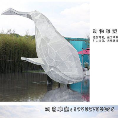 园林不锈钢鲸鱼雕塑