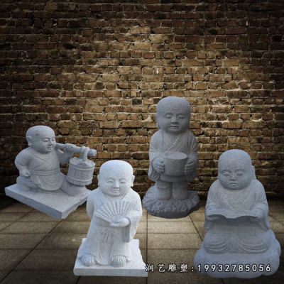 庭院小和尚石雕