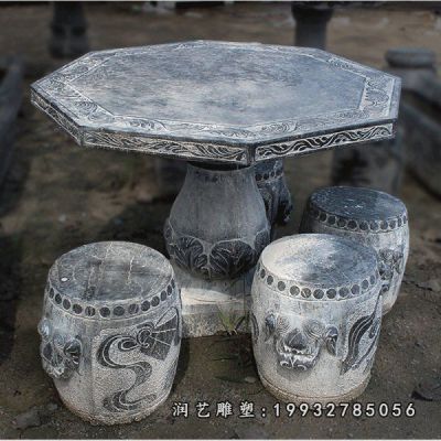 广场景观桌凳石雕