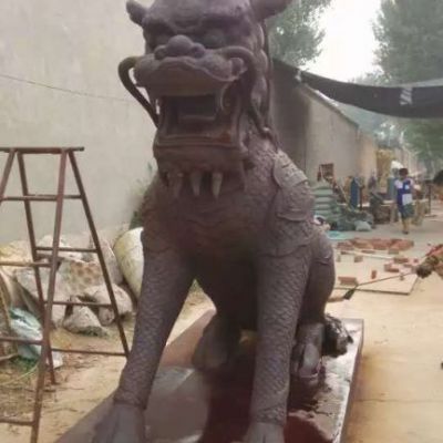 公园麒麟动物铜雕