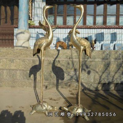 企业动物仙鹤铜雕
