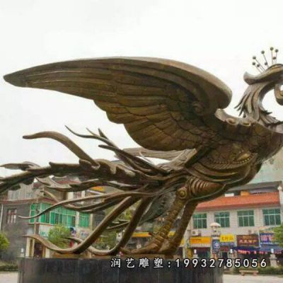 游乐场动物凤凰铜雕