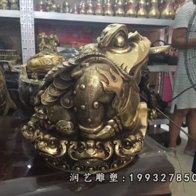 商业街动物金蟾铜雕