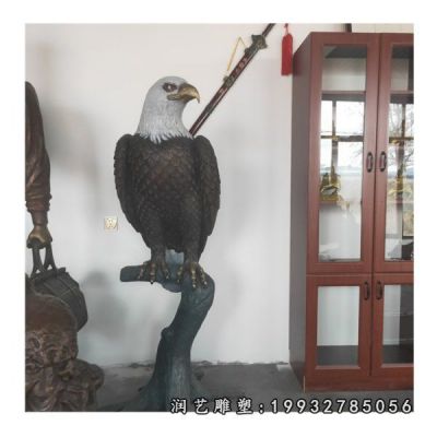 街道动物老鹰铜雕