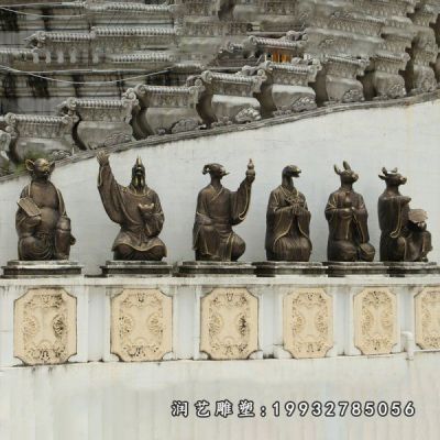 广场动物十二生肖铜雕