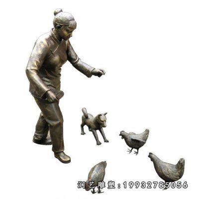 医院动物鸡铜雕