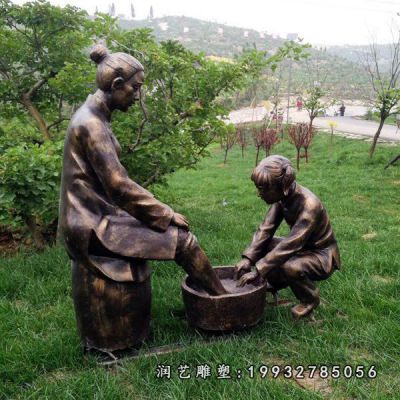 学校孝顺人物铜雕
