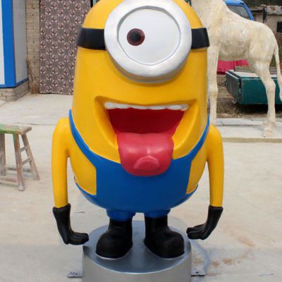 广场玻璃钢小黄人卡通雕塑