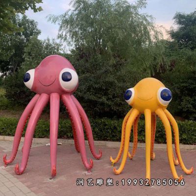 景区玻璃钢动物章鱼雕塑