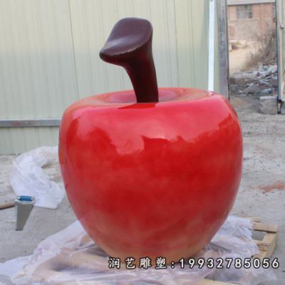 庭院玻璃钢苹果雕塑