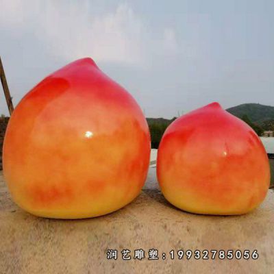 校园玻璃钢桃子景观雕塑