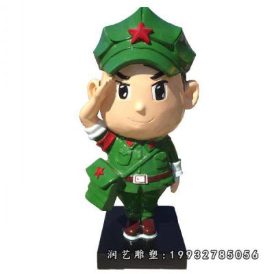 广场玻璃钢红军雕塑