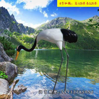公园玻璃钢仙鹤雕塑