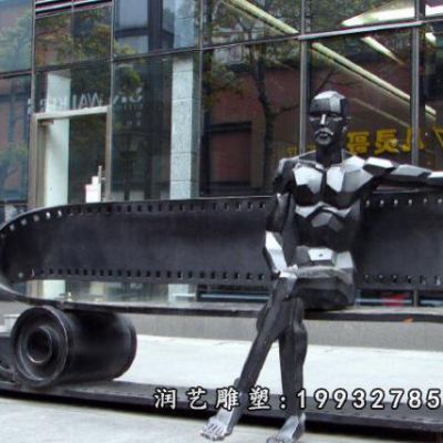 广场不锈钢凳子雕塑