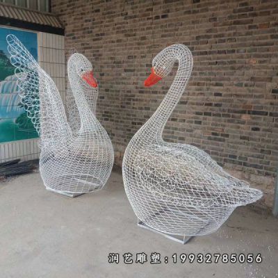 园林不锈钢动物天鹅雕塑