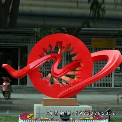 学校不锈钢飘带景观雕塑